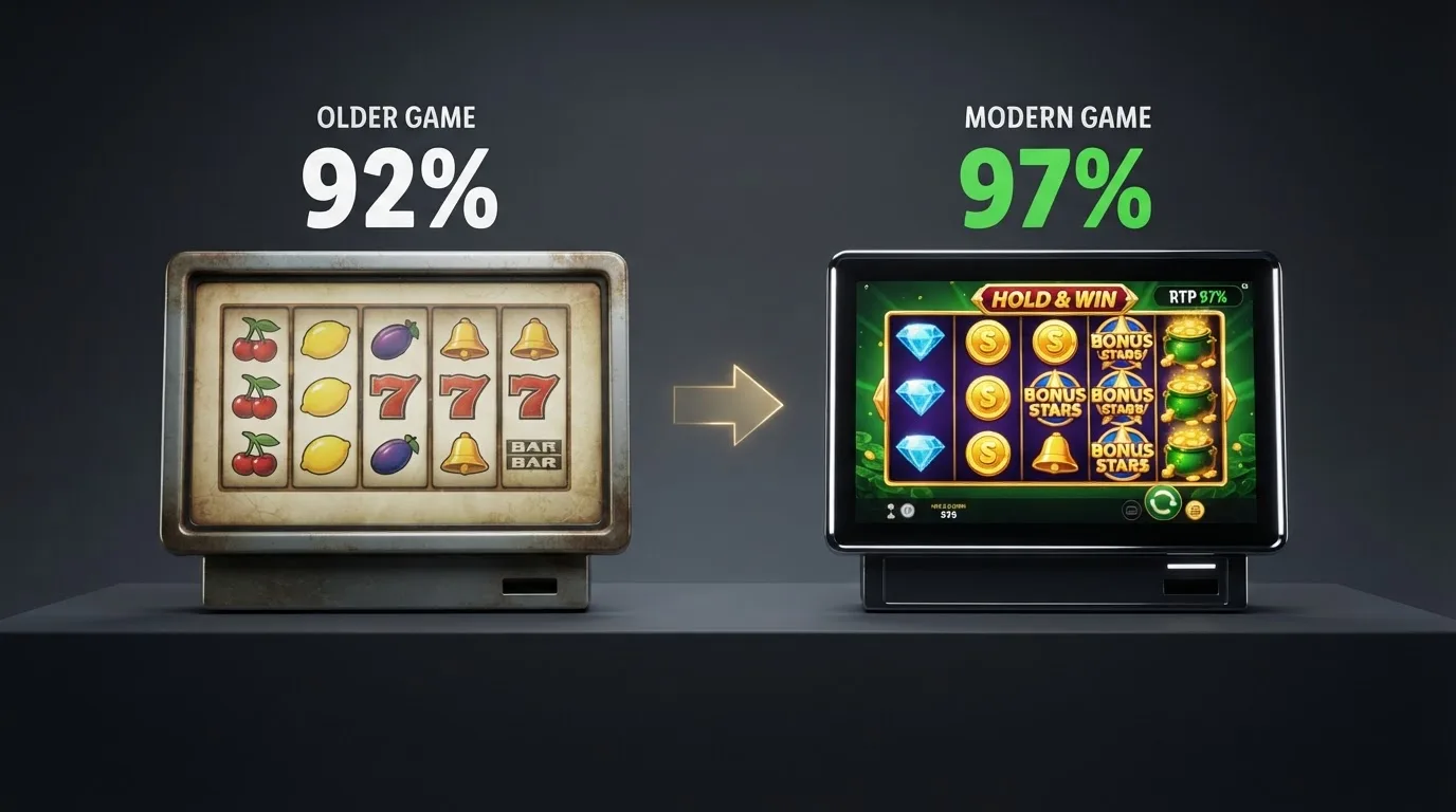 Twee Betsoft-gokkasten met hun uitbetalingspercentage in beeld