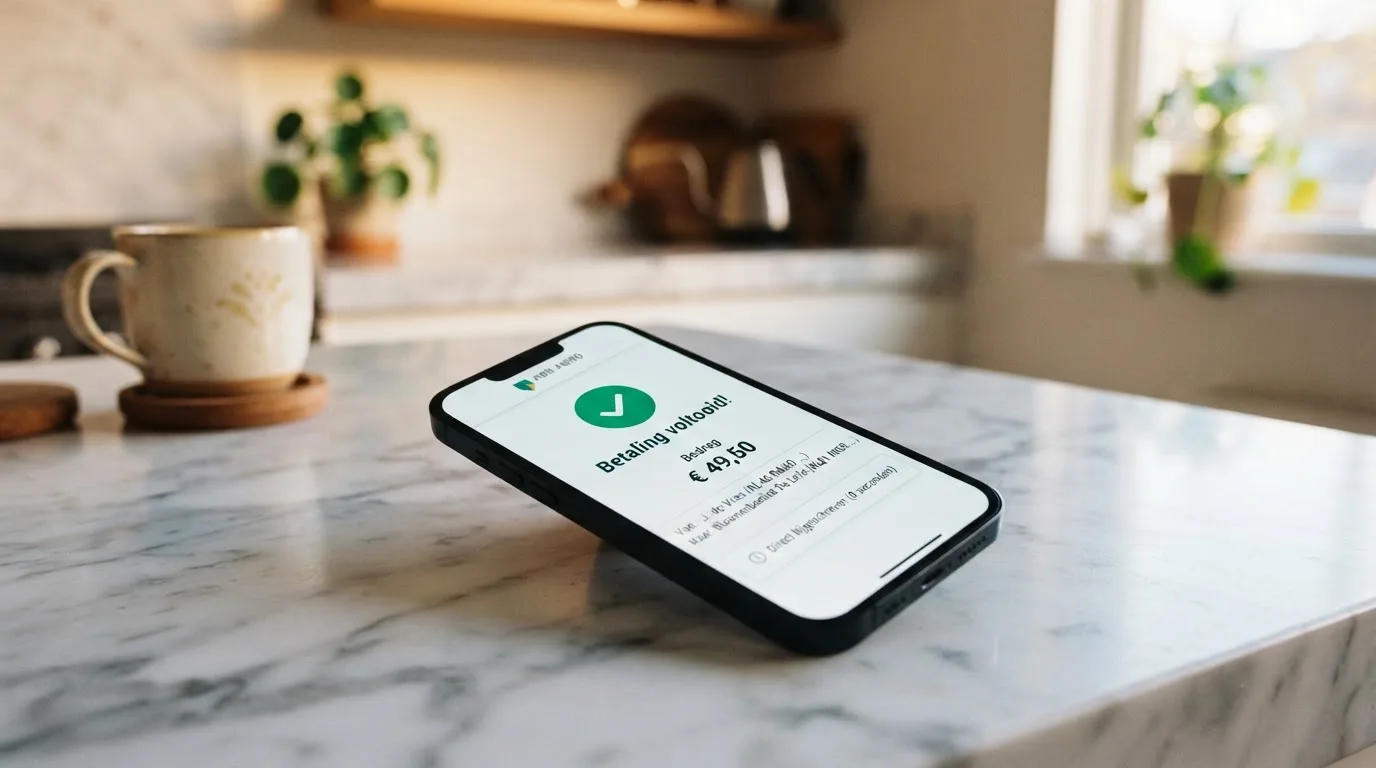 Een bank-app toont een SEPA-instantoverboeking die in seconden is bijgeschreven
