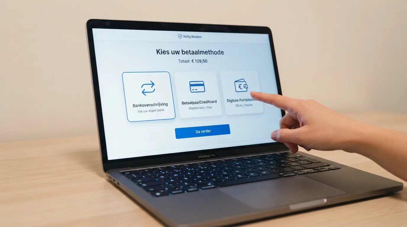 Betaalpagina met de keuze tussen iDEAL, kaart en andere betaalmethoden
