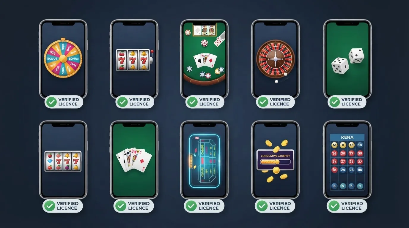 Tien casino apps naast elkaar met vergunning en welkomstbonus