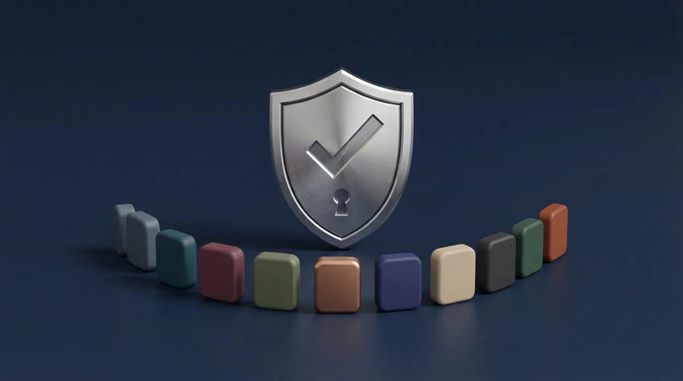 Raster van tien casino-logo's met daarboven een Ksa-vergunningbadge