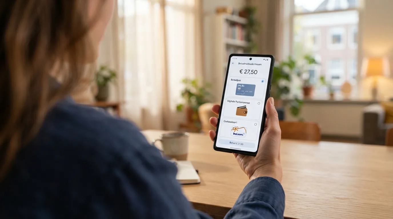 Een betaalscherm met kaartlogo's en een e-wallet, zonder het iDEAL-logo